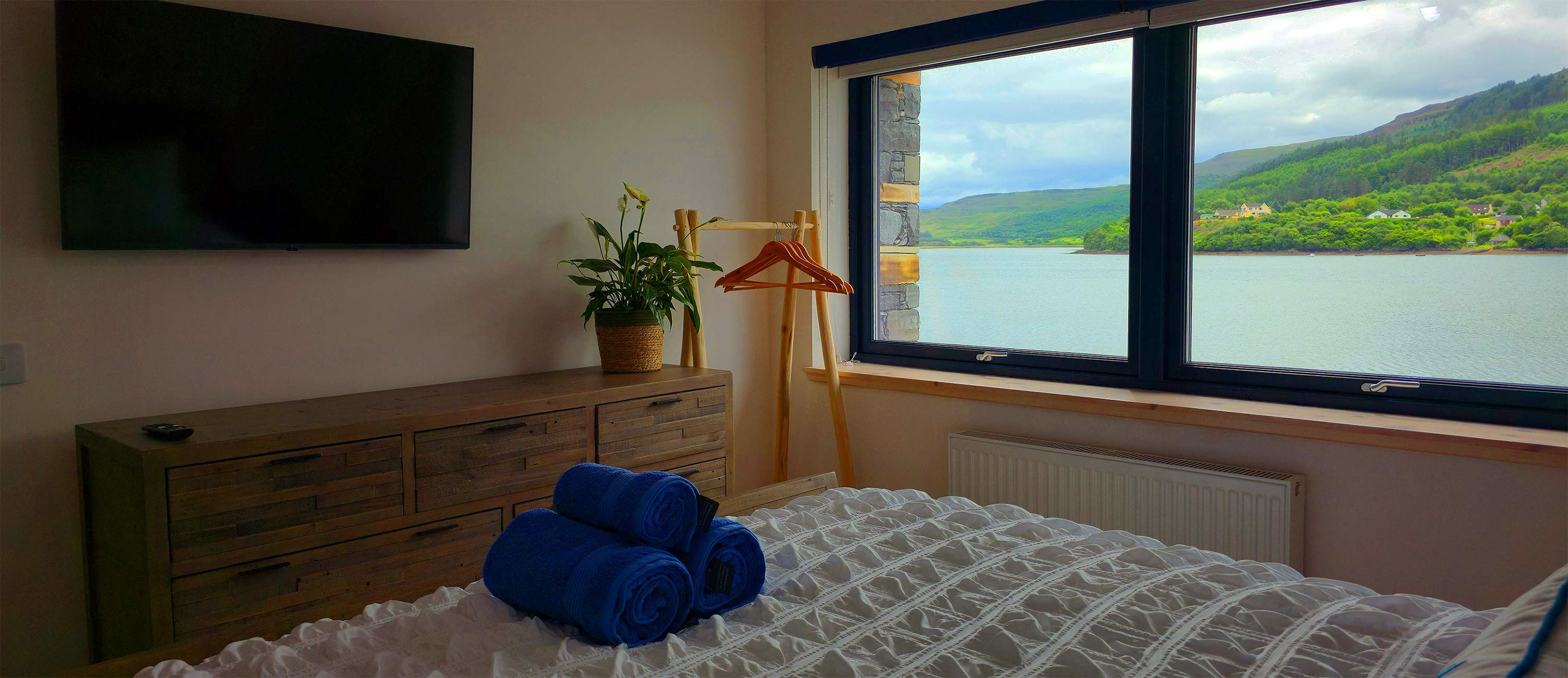 Contact Stay in Portree Bay and sleep in our Super King size double beds and wake up to sea views of the Isle of Skye